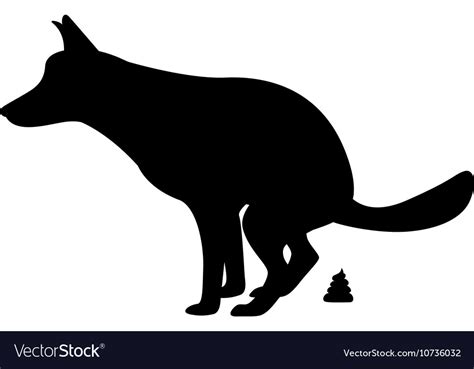 Silhouette of the dog goes to the toilet Vector Image