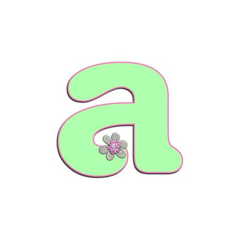 Christian Images In My Treasure Box: Alphabet Curves With Lace Flowers - Letter A
