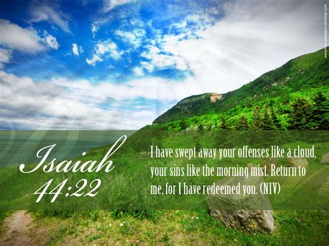 Isaiah 44 : 22 Bible Verse Desktop Wallpaper