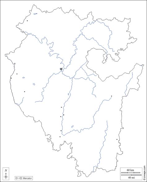 Bashkortostan free map, free blank map, free outline map, free base map outline, hydrography ...