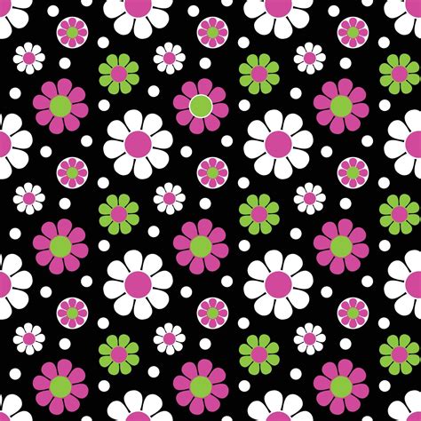 mod pink green black seamless daisy flower vector pattern 2186619 ...