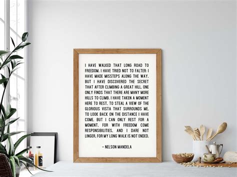 Nelson Mandela Quote Printable Wall Art Long Walk to Freedom - Etsy