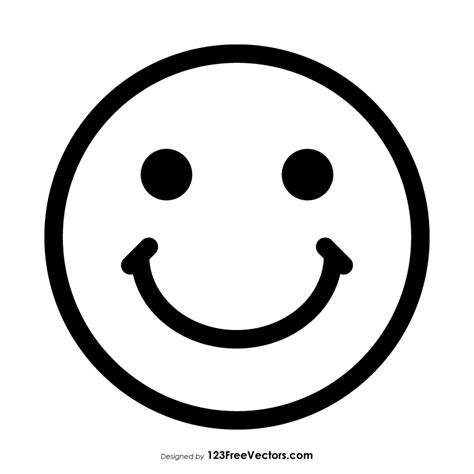 Smiley Face Emoji Outline