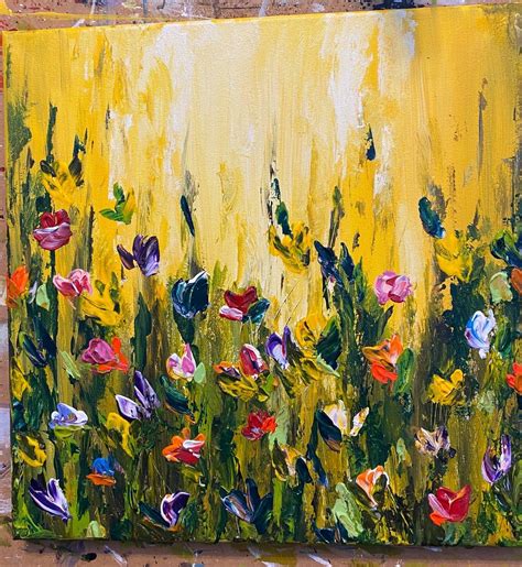 Acrylic painting wildflowers on Mercari | Flower art painting, Acrylic painting flowers ...