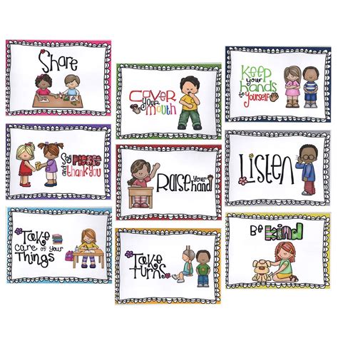 Buy Alpurple 9 Packs A4 Size Class Rules Posters - A4 Size Classroom ...