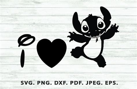 Stitch Svg Lilo And Stitch Silhouette I Love Stith Svg Disney | Etsy