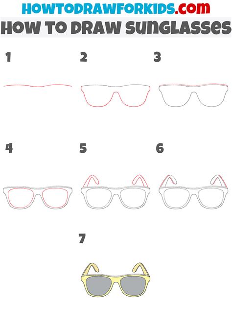 How to Draw Sunglasses - Easy Drawing Tutorial For Kids