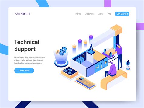 Landing page template of Technical Support 684160 Vector Art at Vecteezy