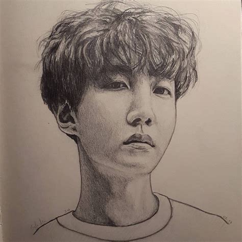 J Hope Fanart Kpop Drawings, Pencil Drawings, Hope Drawing, Black And ...