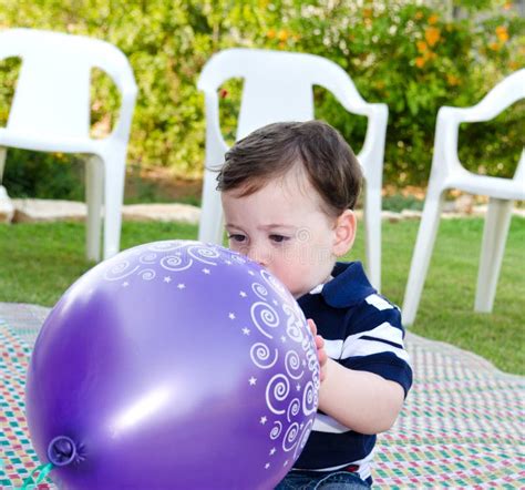 Baby Boy First Birthday Balloons Stock Image - Image of enchanting ...