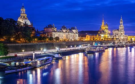 HD wallpaper: Germany, Dresden, Theatre Square, night lights ...