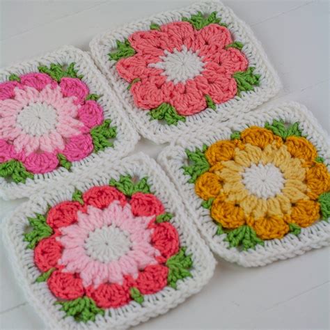 Crochet Flower Granny Square Pattern + Video - Winding Road Crochet