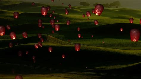 Fire Paper Lanterns In The Night Sky With Nice Background Stock Photo - Download Image Now - iStock