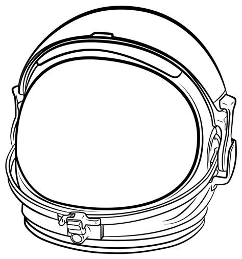 OnlineLabels Clip Art - Astronaut Helmet Line Art