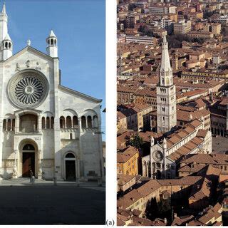 (a) The façade of the Cathedral; (b) Aerial view of the Cathedral and... | Download Scientific ...