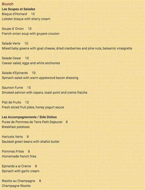 Menu at Bistro L'Hermitage restaurant, Woodbridge