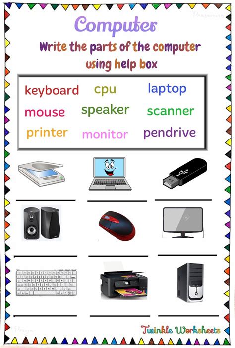 Worksheet for kids, worksheet on computer, Kids worksheet, picture ...