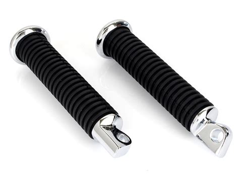 Rollies Speed Shop Extended Footpegs with Black Rubber & Male Mounts ...