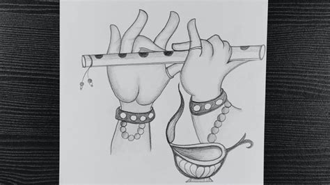 Pencil Drawing Of Lord Krishna Drawing // Janmashtami Drawing // How To ...