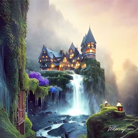 ArtStation - Magic Journeys: A magical palace on a rock.