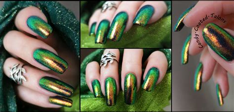 Iridescent Chrome Color Shifting Nails with Craft Glitter