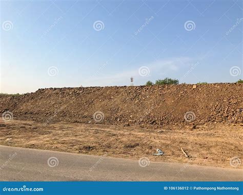 Dirt Pile in Construction Site Stock Photo - Image of dust, material ...