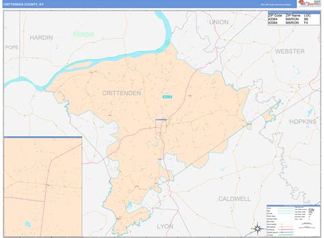 Crittenden County, KY Wall Map Color Cast Style by MarketMAPS - MapSales