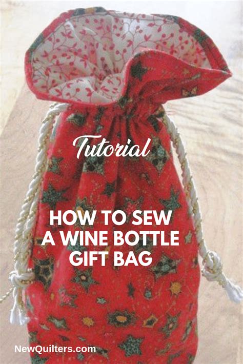 How to Sew a Wine Bottle Gift Bag | Wine bottle gift, Wine bottle gift bag, Fabric wine bags