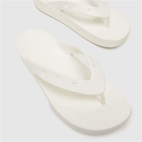 Womens White Crocs Classic Platform Flip Sandals | schuh