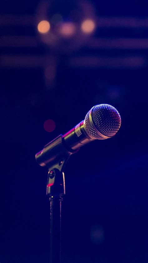 Microphone Wallpaper in dark blue background | Dark blue background, Blue backgrounds, Music ...