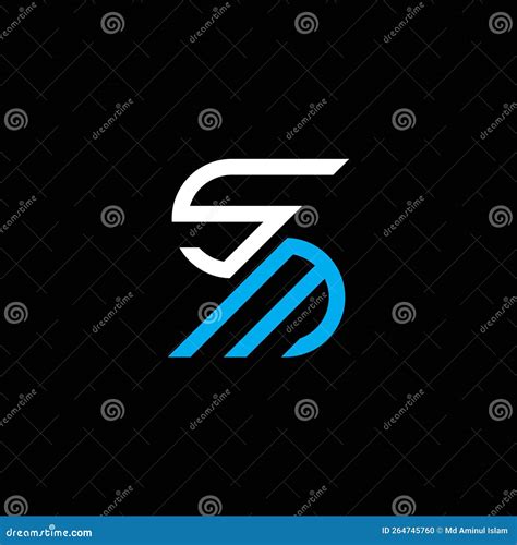 SM Letter Logo Creative Design with Vector Graphic, Stock Vector ...