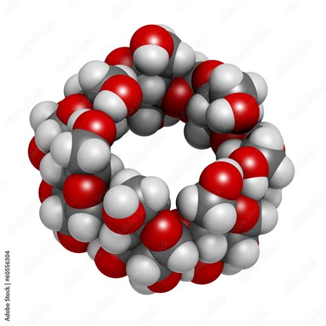 Beta-cyclodextrin molecule. Used in pharmaceuticals, food, etc Stock ...