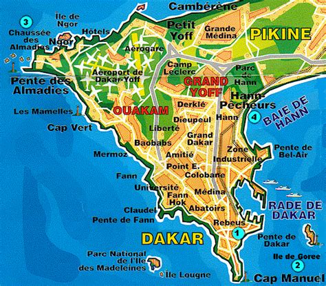 Map fo Greater Dakar, Senegal. Tropical City. | Bon Voyage | Pinterest | City, Bon voyage and Voyage