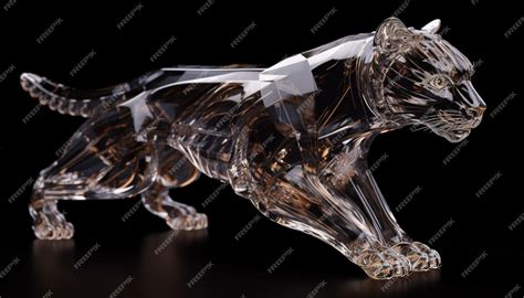 Premium AI Image | Clear glass crystal animals Generative Ai