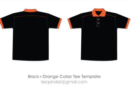 Free Black & Orange Collar T-Shirt Template - Download Free Vector Art, Stock Graphics & Images