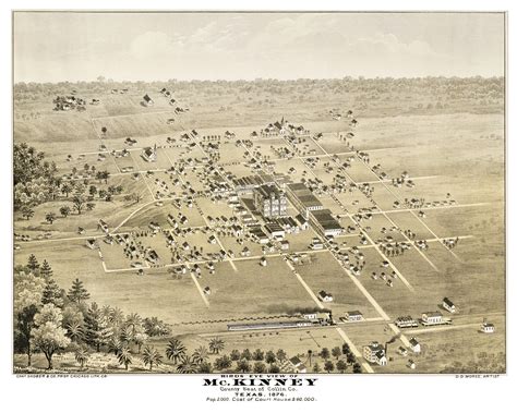 Beautifully restored map of McKinney, Texas from 1876 - KNOWOL