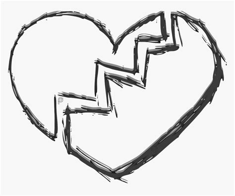 Drawing Detail Broken Heart - Broken Heart Transparent Background, HD ...