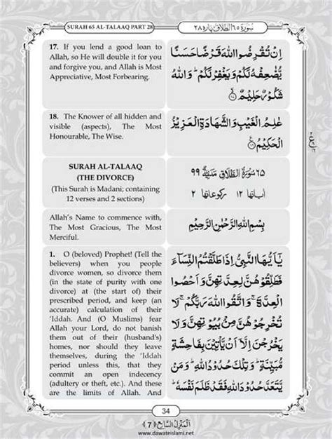 Surah Talaq English PDF - Online Download English Translation PDF