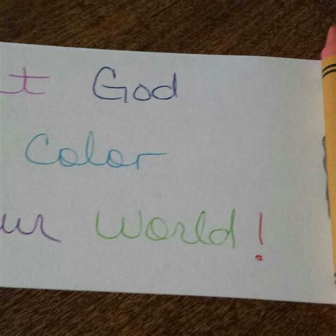 Index Card With Crayon Let God Color Your World Index Cards Let God Color