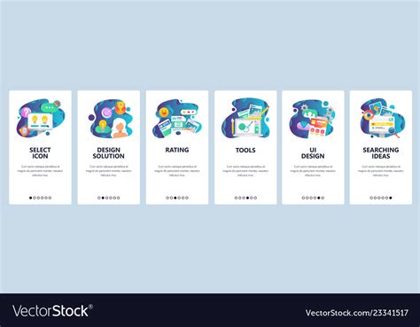 Web site onboarding screens ui and ux design Vector Image