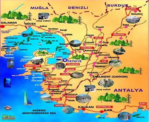 Where Is Fethiye In Turkey Map - Tourist Map Of English