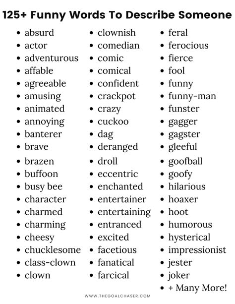 125+ Funny Words To Describe Someone - Funny Adjectives