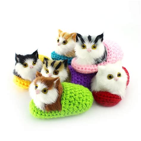 Cute Simulation Sounding Shoe Kittens Cats Plush Kids Toys for Children Baby Appease Christmas ...