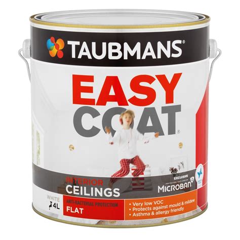 Taubmans Flat White Easycoat Ceiling Paint - 4L White | Bunnings Warehouse