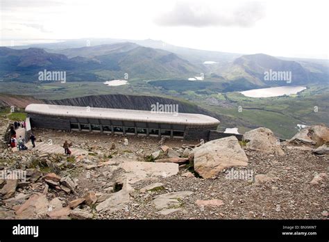 Mount Snowdon summit cafe, Snowdonia National Park, North Wales, UK Stock Photo - Alamy