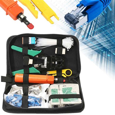 Computer Network Tool Kit Ethernet LAN Cable Tester Crimper RJ45 RJ11 ...