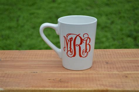 Monogrammws Coffee Mug Monogram Coffee Cup Gifts by EmilyBDesigns