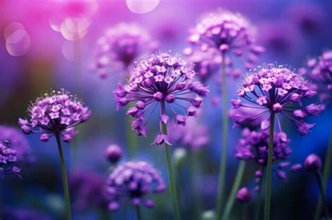 Premium Photo | Purple Cluster Flowers Captivating SelectiveFocus Photography in 32 Aspect Ratio