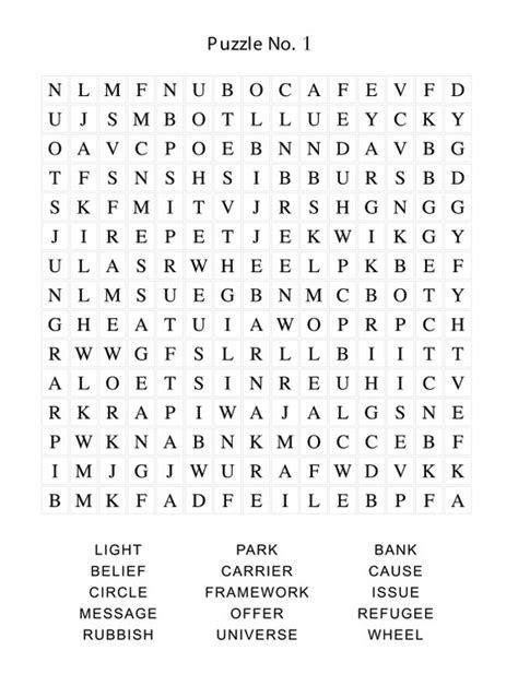 100 Printable Word Search Puzzles Incl. Solutions PDF - Etsy