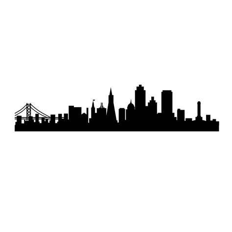 San Francisco Skyline Silhouette | City skyline silhouette, Skyline ...